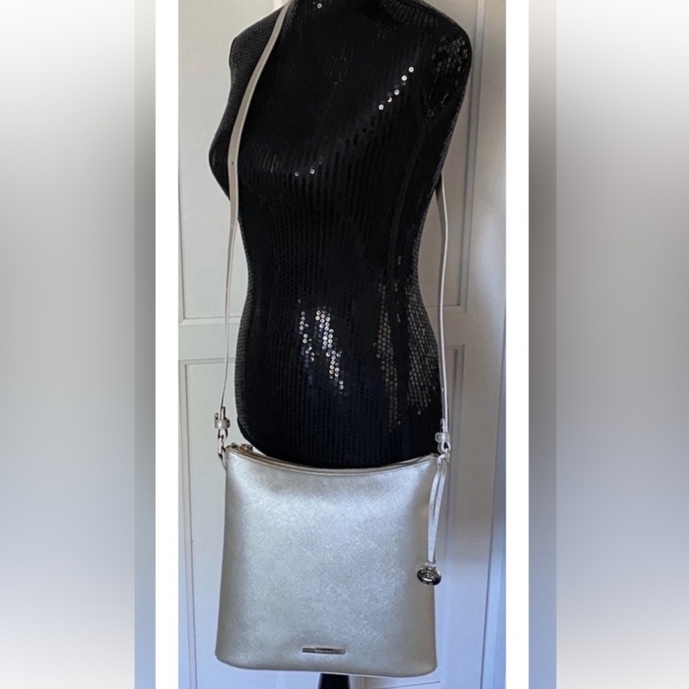 🆕 Brahmin Katie Crossbody Bag in CHAMPAGNE Crossgrain Leather